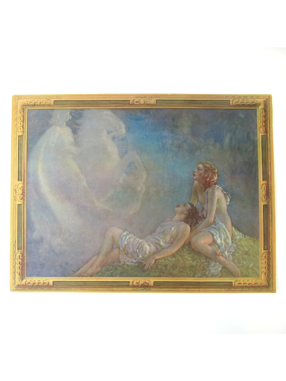 Vintage 1935 Litho Art Print Fantasy Day Dreams Arthur Spear Horse Clouds 16x12
